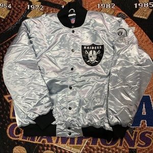 Official NFL Oakland Raiders satin Bomber jacket